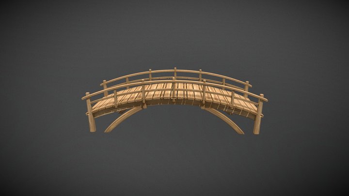 Japanese Wooden Arched Bridge