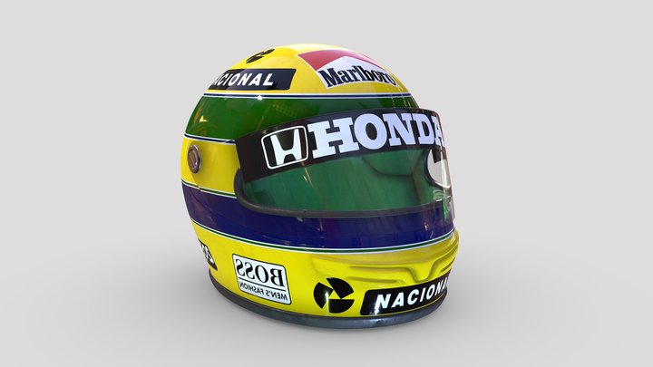 Senna 1991 Helmet 3D Model