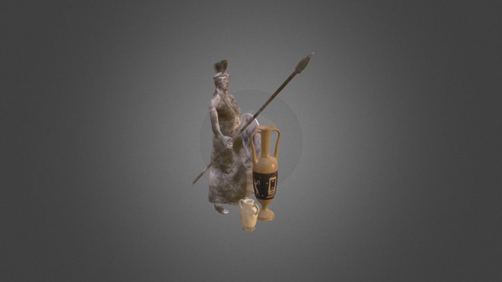 Greek Statue & Vases 3D Model
