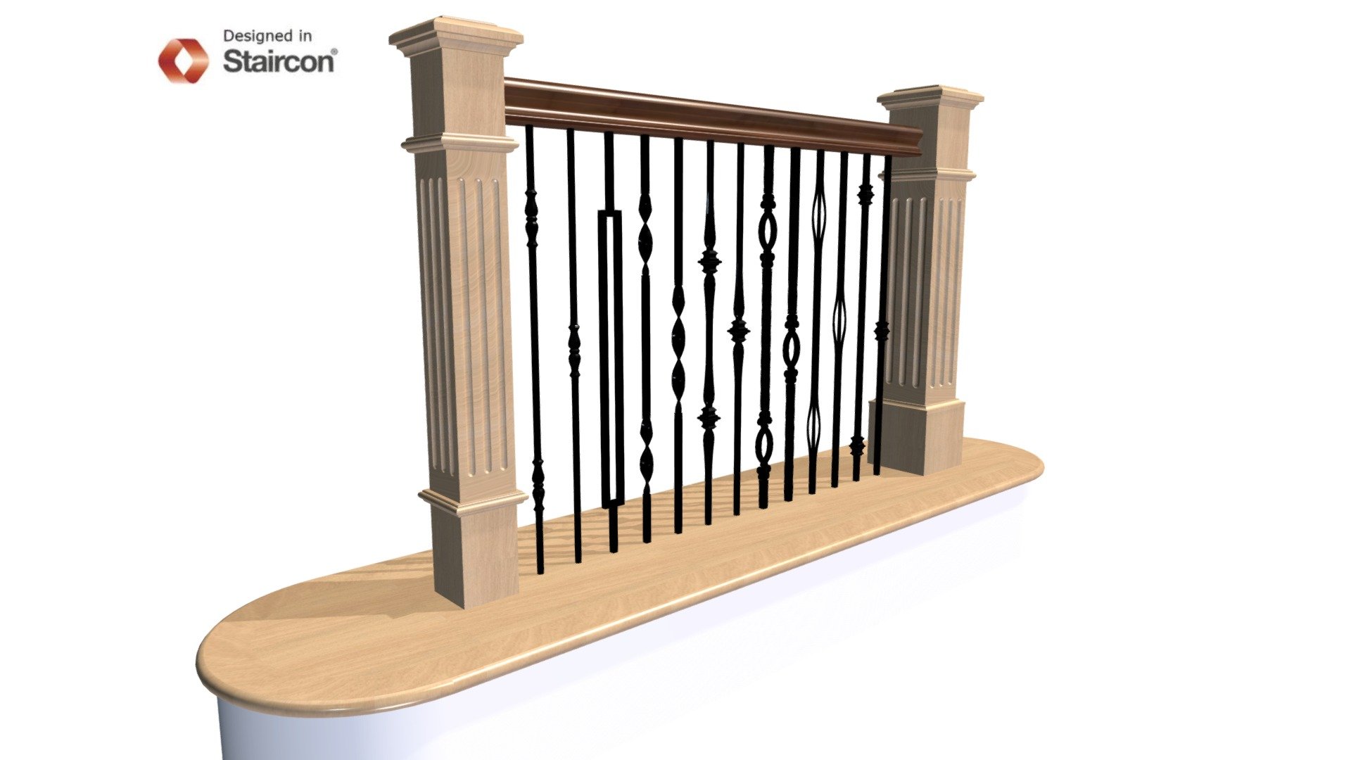 Metal Balustrade With Newels 4095 and 4695 - 3D model by 3D Software ...