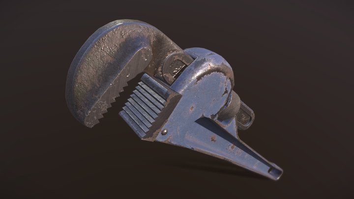 DAE Vintage Fuller Super/Quality 14" Pipe Wrench 3D Model