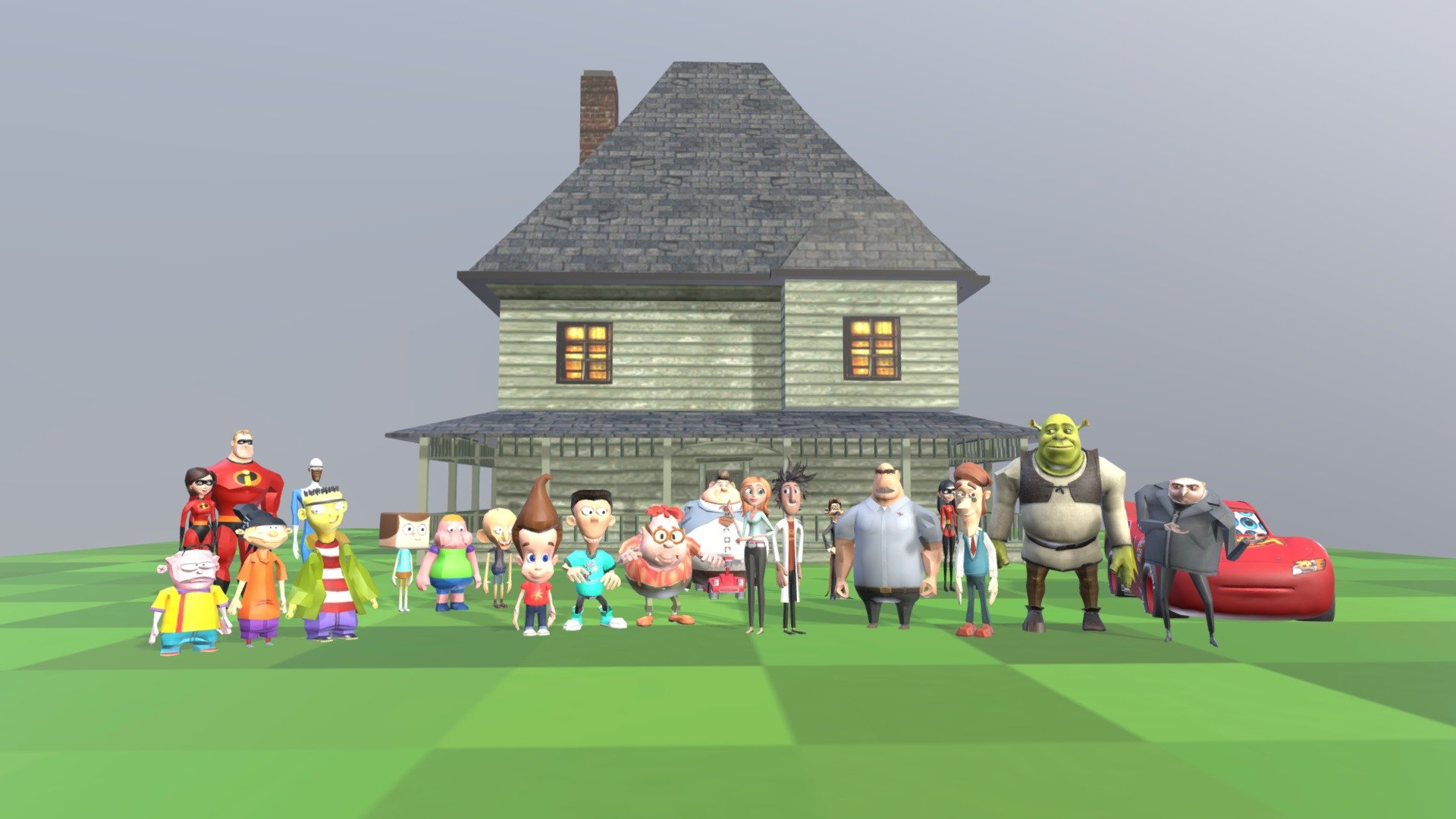 crossover Characters in Monster House - Download Free 3D model by  Jamessmartguy (@skybaca1985) [cc0a035]