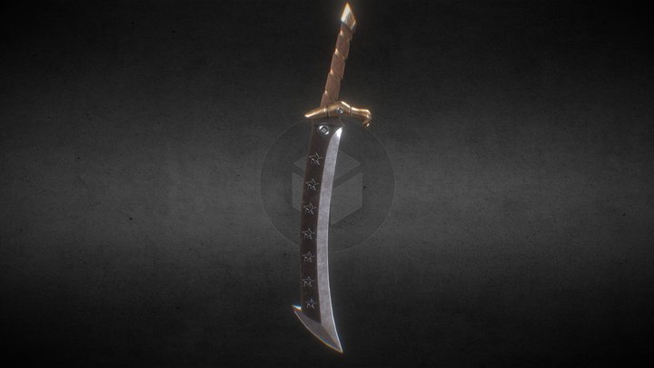 Oriental ornamental style sword 3D Model