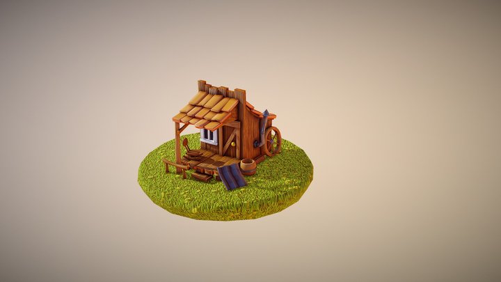 Wood House 3D Model