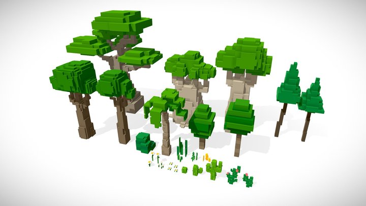 Nature Pack / Blender and Voxel File Included 3D Model