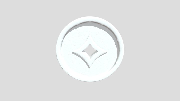 Golden Coin Symbol 3D Model