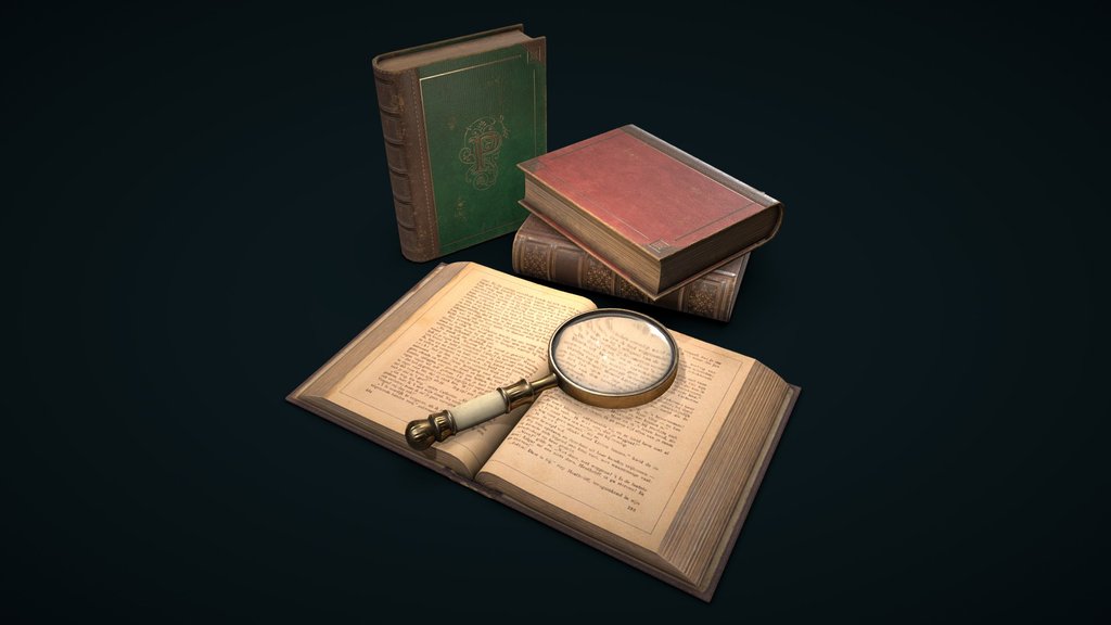 Books with magnifier