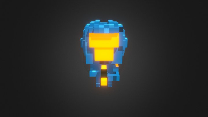 Sci-fi Soldier Pixel 3D Model