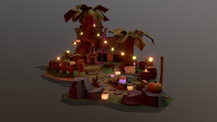 Voodoo Witch Cabin 3D Model