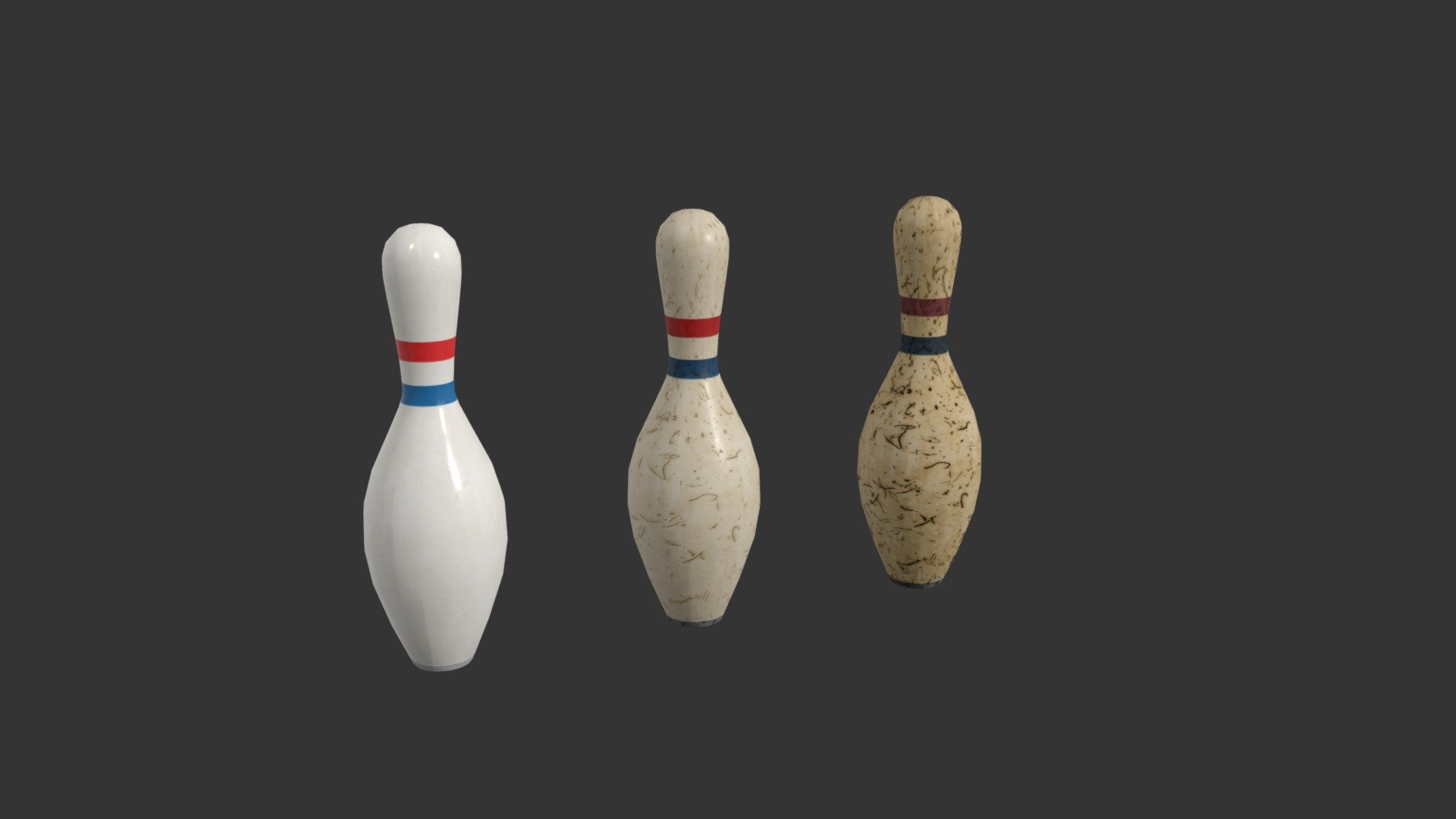 low poly bowling pins (individual)