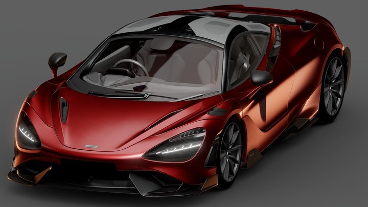 Mclaren-765lt  ( With Windows ) V2 3D Model