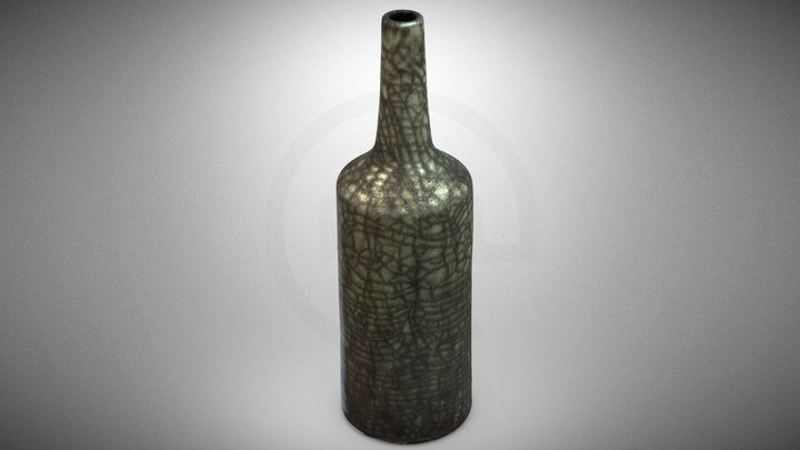 Bottle vase with cracklework – Free 3D Model STL
