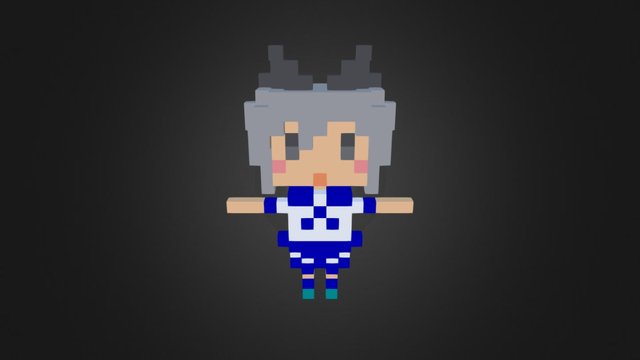 Voxel Yuko Kanbayashi (summer school uniform) 3D Model