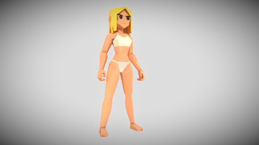 Blonde Lowpoly Base Character