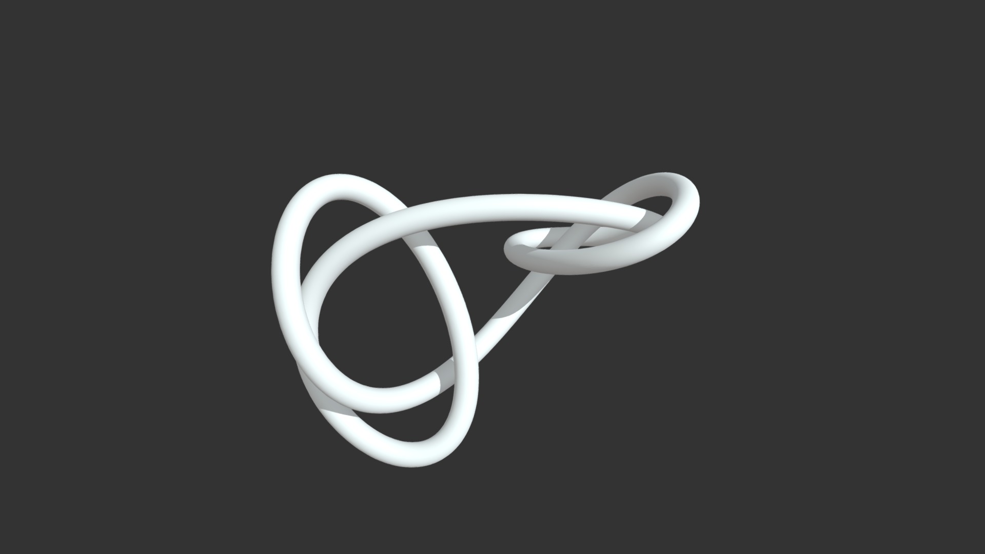 3D model Granny knot - This is a 3D model of the Granny knot. The 3D model is about a white ring with a black background.
