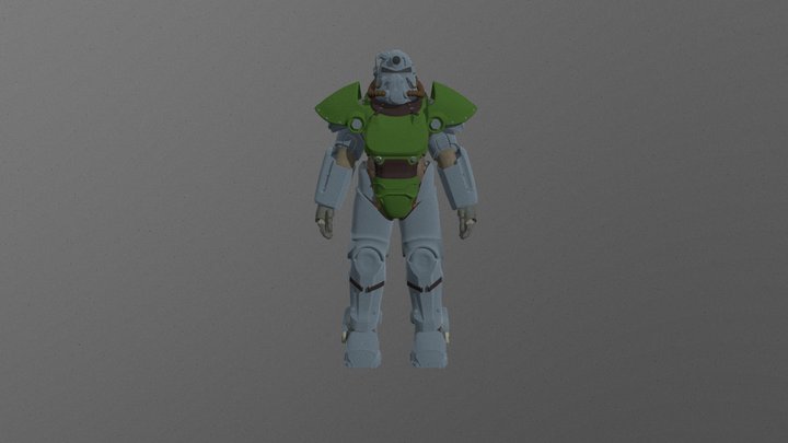 Fallout T-51 Power Armor by Tybro Fixed textures 3D Model