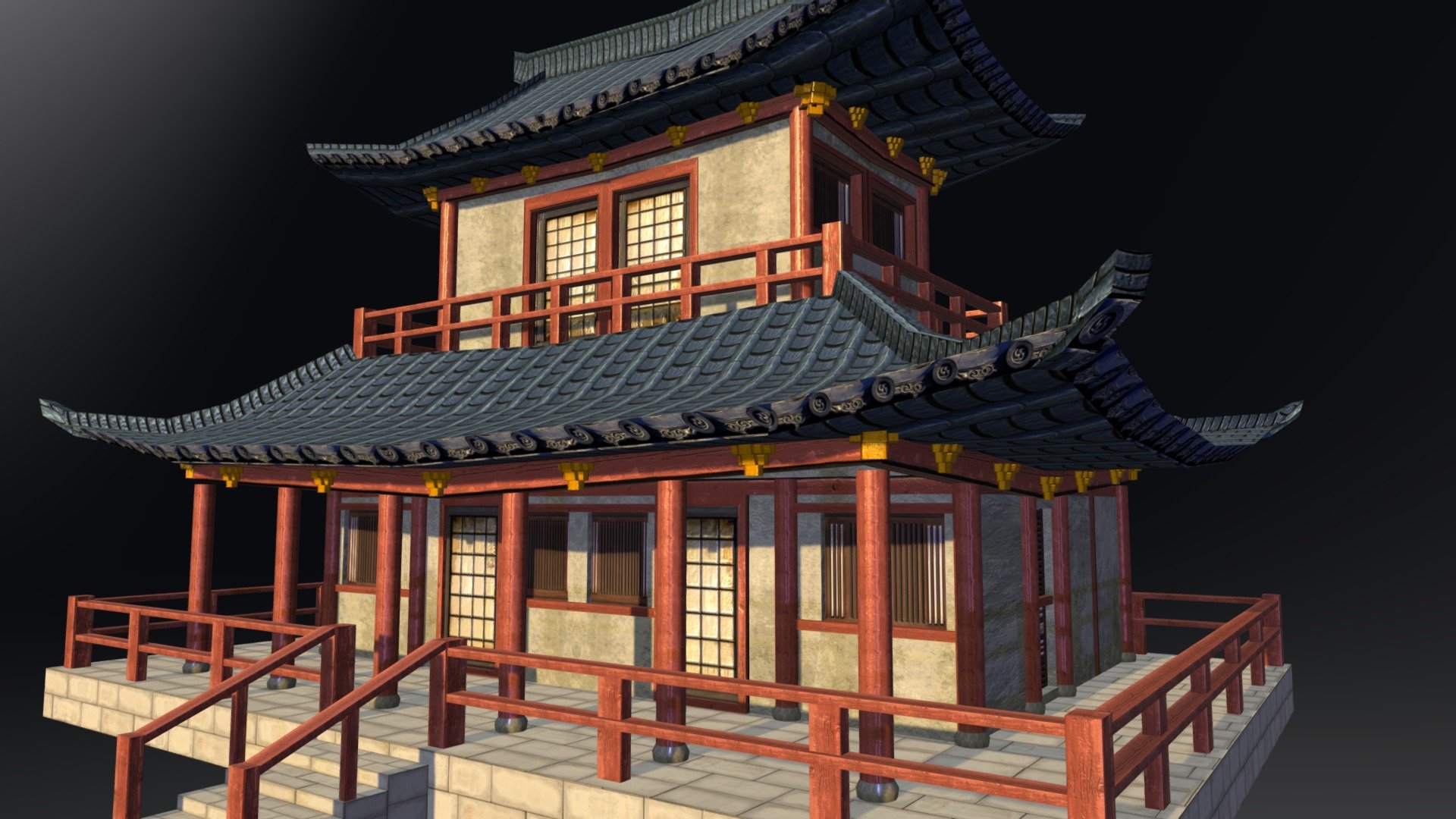 Kami-Sama's Temple  Low Poly on Behance