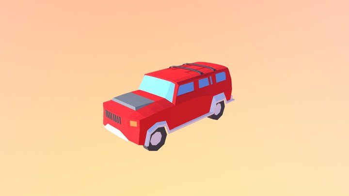 Low Poly Hummer SUV 3D Model