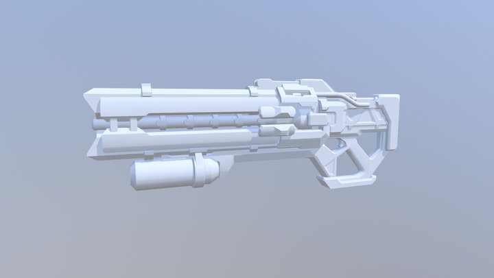 Low Poly Heavy Pulse Rifle 3D Model