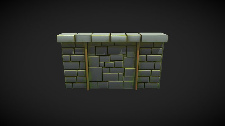 Stone Wall 2 3D Model