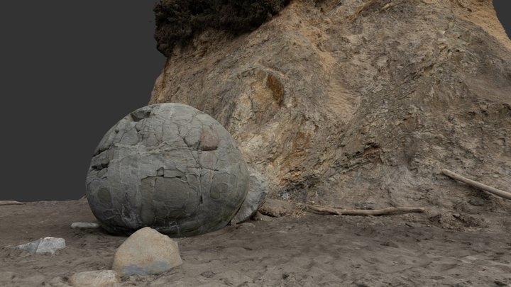 Moeraki Boulders - Birth of a Round rock 3D Model
