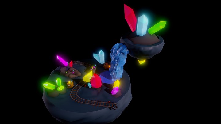 Crystal Cavern Mines 3D Model