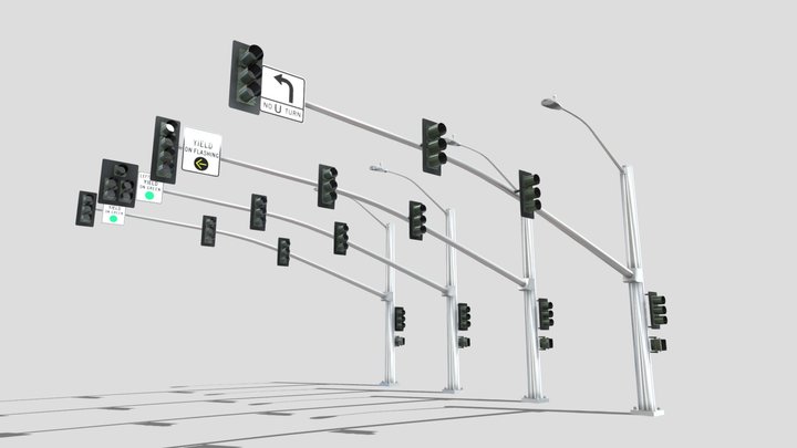 GTE Siemens LED California Traffic Signal Set 1