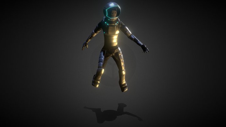 In space (female) 3D Model