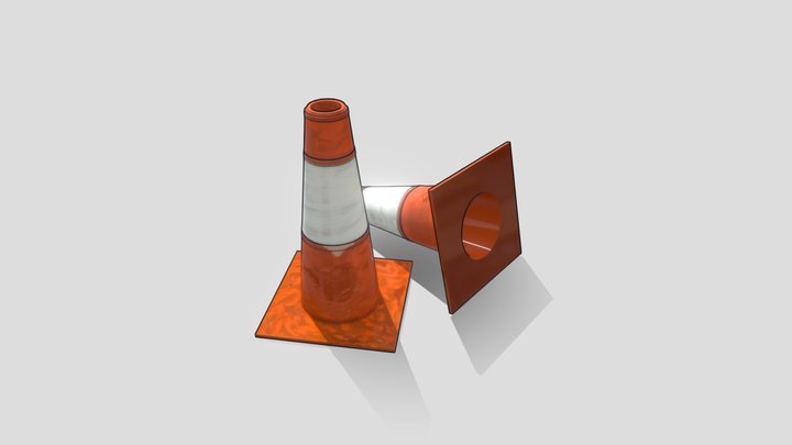 Traffic Cone Lineart 3D Model