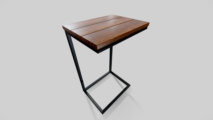 Small Table Wood and Metal 3D Model