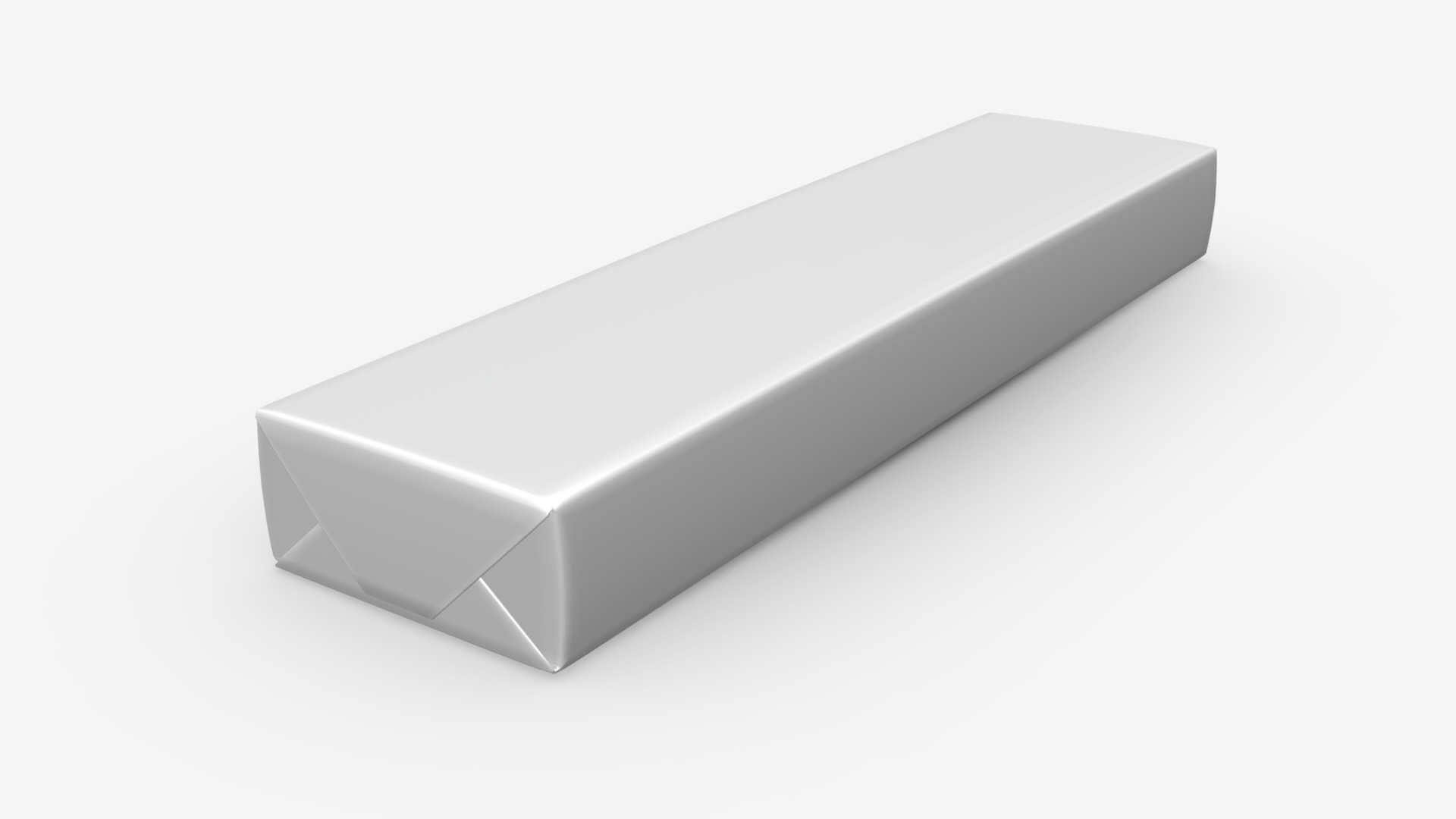 3D model Pack of chewing gum 02 - This is a 3D model of the Pack of chewing gum 02. The 3D model is about a white rectangular object.