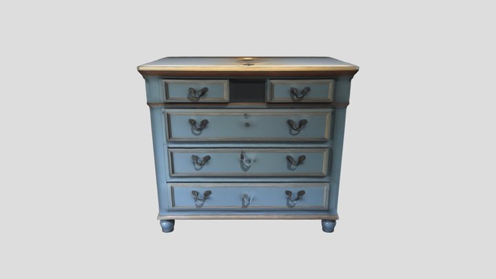 Drawers with a lamp on top 3D Model