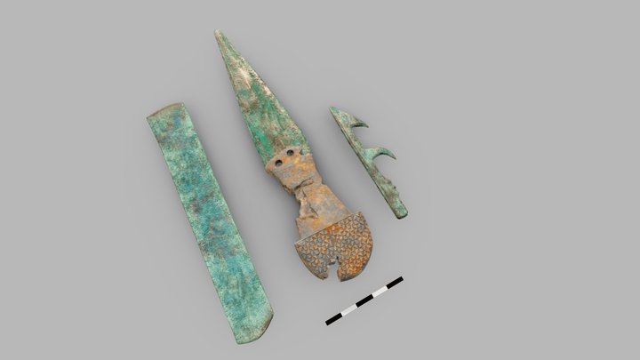 Copper Adze, Dagger and Harpoon 3D Model
