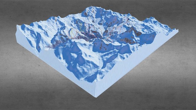 Zermatt Skimap 3D Model