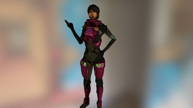 Robo Girl Idle 3D Model