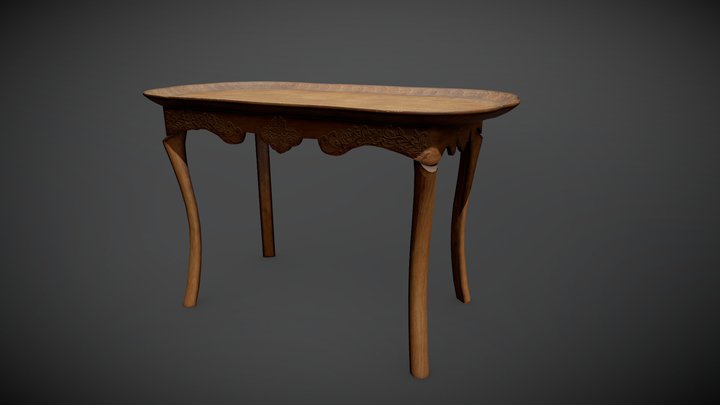 Antique Tray Table 3D Model