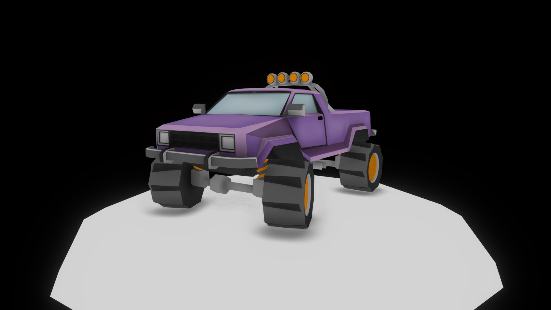 3D model Lowpoly Offroad Car 01 - This is a 3D model of the Lowpoly Offroad Car 01. The 3D model is about a toy car with lights.
