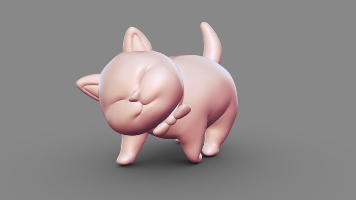 Cat Buxom 3D Print 3D Model