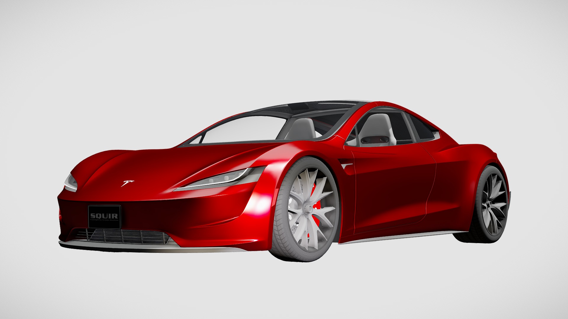 3D model Tesla Roadster 2020 - This is a 3D model of the Tesla Roadster 2020. The 3D model is about a red sports car.