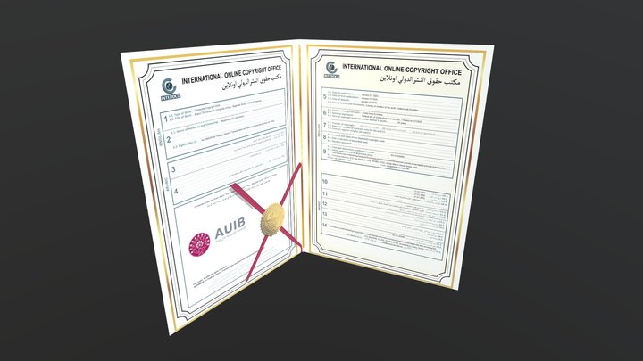 Copyright Certificate 3D Model