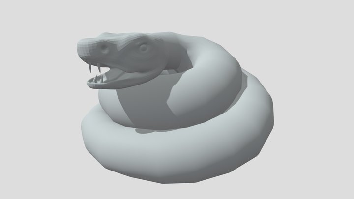 Snek Statue Retopo 3D Model