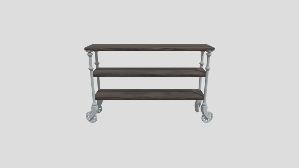 Industrial Rolling Console Table Short