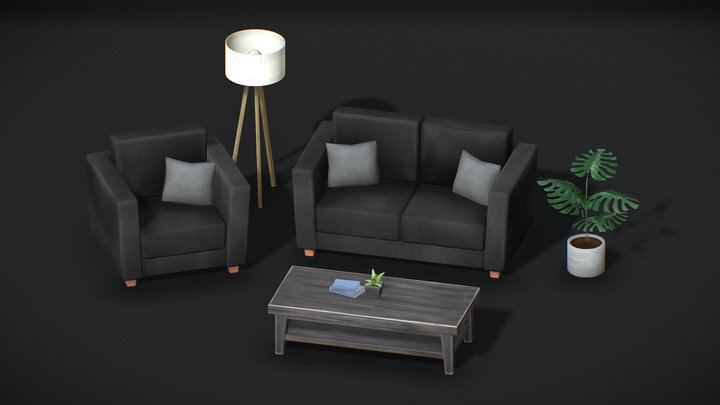 Living Room Asset Pack (Preview) 3D Model