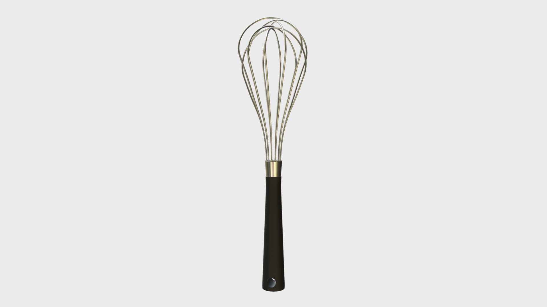 Kitchen whisk with a black handle