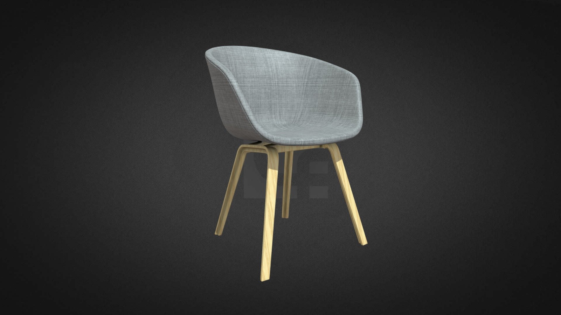 Padded Finn Chair Hire — Sketchfab embed 3D viewer