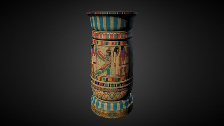 Jarrón egipcio/Egyptian vase 3D Model