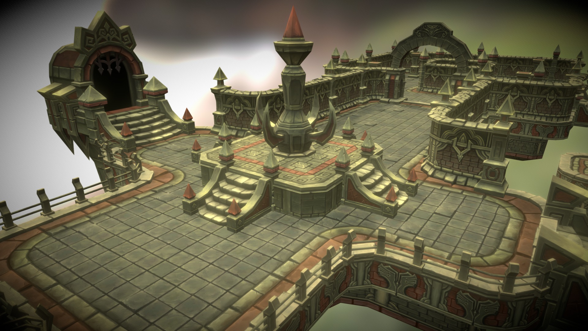 3D model Cloudy Dungeon - This is a 3D model of the Cloudy Dungeon. The 3D model is about a video game of a city.