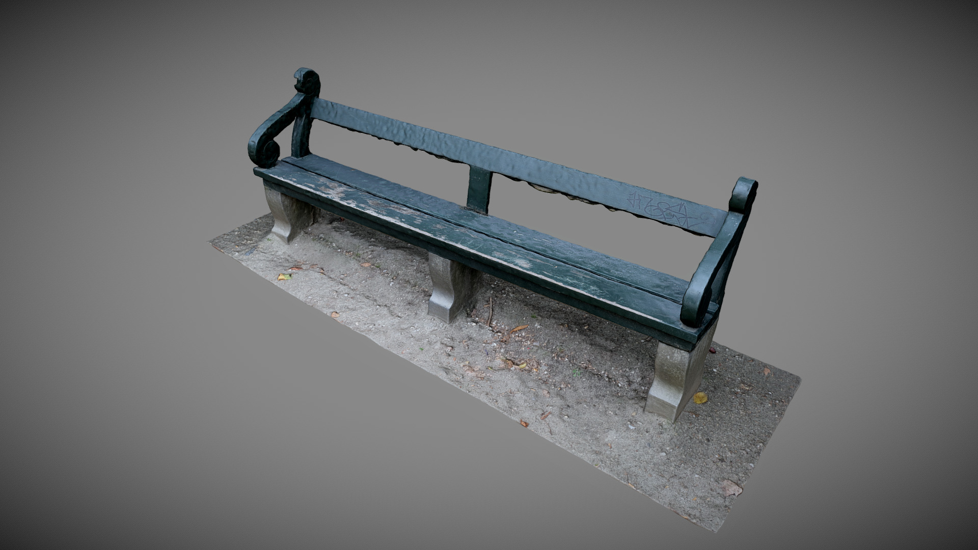 3D model Bench in Royal park in Brussels - This is a 3D model of the Bench in Royal park in Brussels. The 3D model is about a bench on a concrete floor.