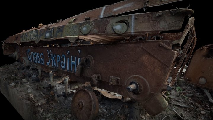 Destroyed russian personnel carrier vehicle. 3D Model
