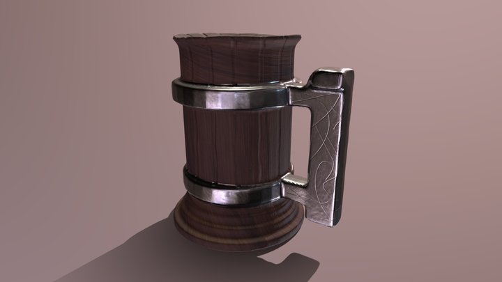 Mug with wine 3D Model
